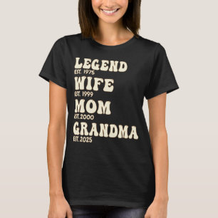 Camiseta Esposa de Lenda Mamãe Vovó Personalizada. Anos Gro