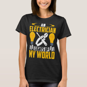 Camiseta Esposa de Lineman e eletricista acende meu mundo