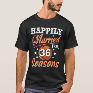 Camiseta Esposa De Marido Casada Felizmente 36 Anos Para Ba