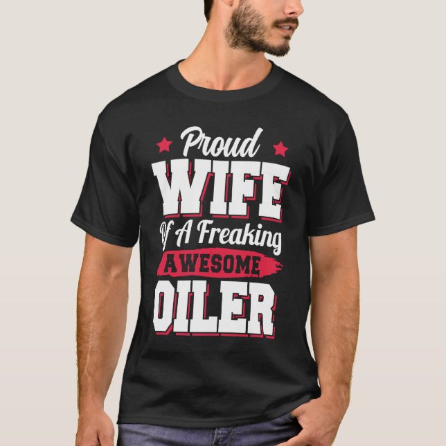 Camiseta Esposa de Oleiro Roughneck Driller da Plataforma d (Frente)