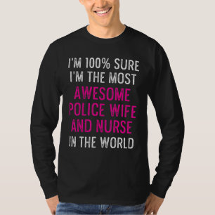Camiseta Esposa de Polícia Enfermeira Rn Mãe 4