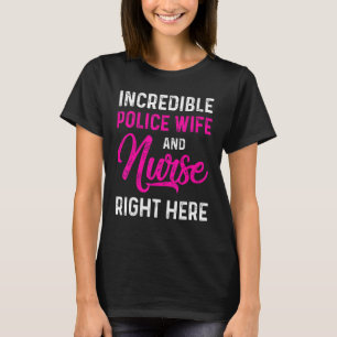 Camiseta Esposa de Polícia Enfermeira Rn Mãe 5