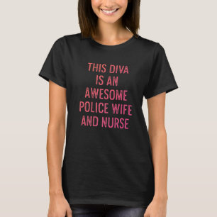 Camiseta Esposa de Polícia Enfermeira Rn Mãe 9