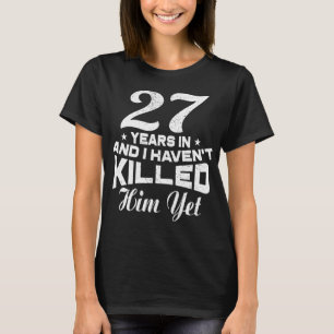 Camiseta Esposa de Presente no 27º aniversário de casamen