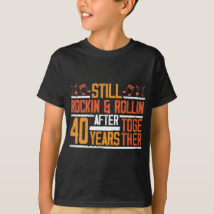 Camiseta Esposa de Rocking Wife do 40º aniversário de cas
