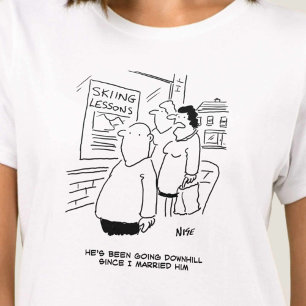 Camiseta Esposa diz que o marido está indo descida