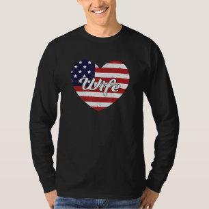 Camiseta Esposa do Bombeiro Retrospectiva Bandeira American