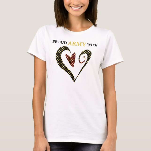 Camiseta Esposa do Exército Dourado do Coração (Frente)
