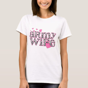 Camiseta Esposa do exército [impressão da zebra]
