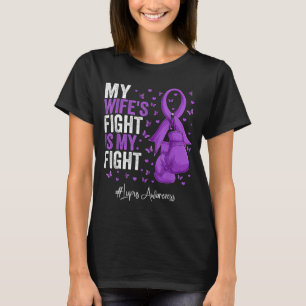 Camiseta Esposa do Laço Roxo Conscientização sobre Lúpus