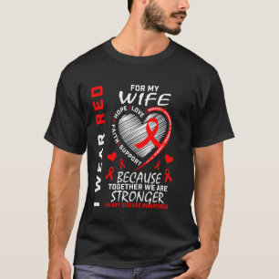 Camiseta Esposa do Laço Vermelho Conscientização sobre Doen