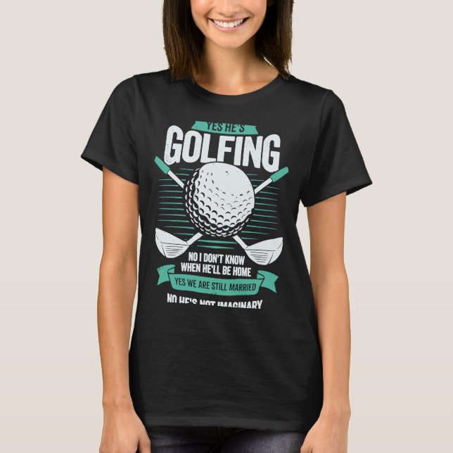 Camiseta Esposa do Marido Golfe para Esposa de Golfista (Frente)