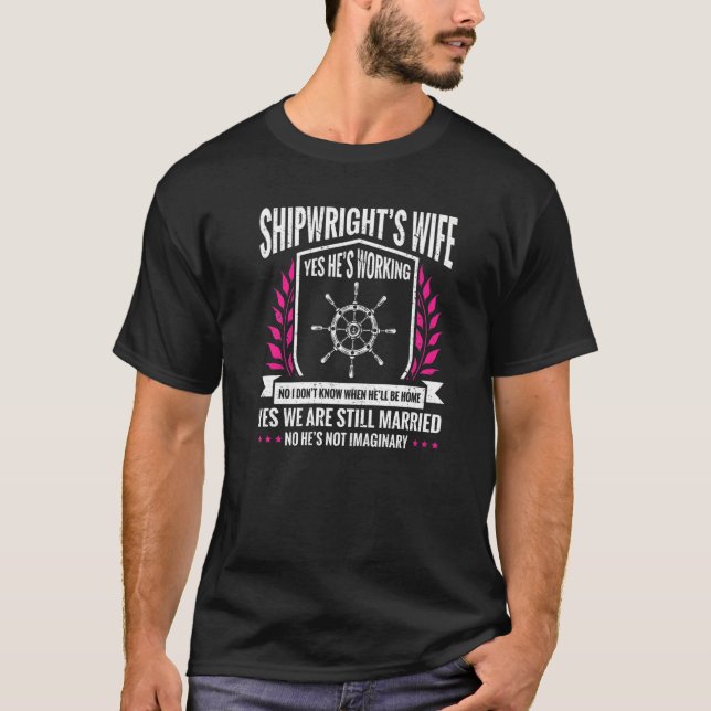 Camiseta Esposa do Naval Naval de Seaman Sailor (Frente)