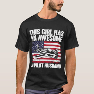 Camiseta Esposa do Piloto de Avião Agrícola com Bandeira Am