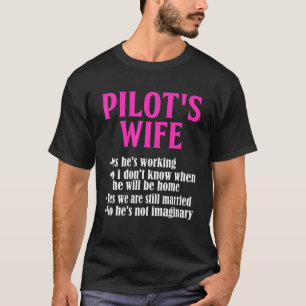 Camiseta Esposa do Piloto Respostas Engraçadas a Perguntas