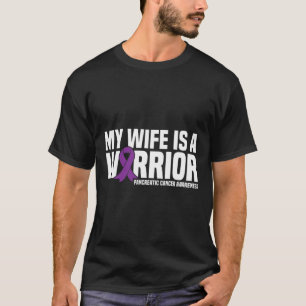 Camiseta Esposa é um Câncer de pâncreas de Fita Roxo do Gue