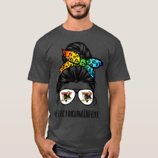 Camiseta Esposa eletricista Copos de cabelo bagos