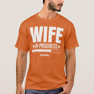 Camiseta Esposa em Andamento Carregando Noivado Futuro Amor