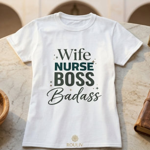 Camiseta Esposa Enfermeira Chefe Máquina Sarcástica Negrito