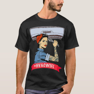 Camiseta Esposa Engraçada HVAC Oferece Hvac Técnicos Aquece