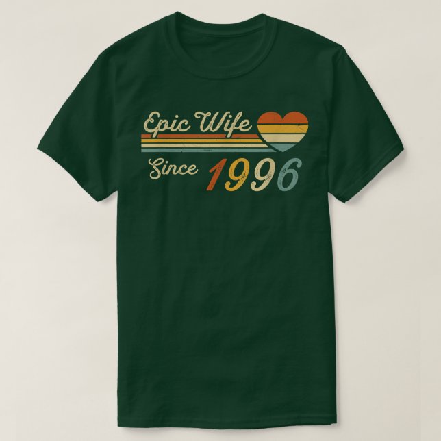 Camiseta Esposa Epic Desde 1996 26º Aniversário de Casament (Frente do Design)