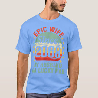 Camiseta Esposa Epic Desde 2008 Meu Marido É Um Homem Sortu