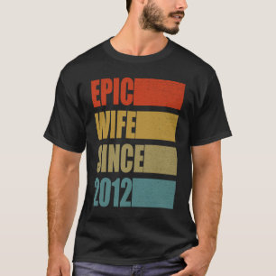 Camiseta Esposa Epic Desde 2012 Vintage Nono Casamento Anni