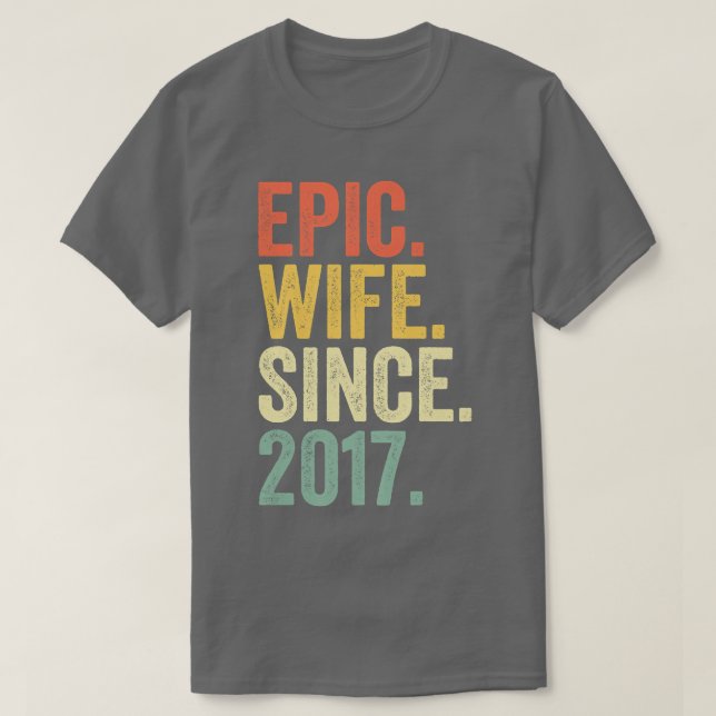 Camiseta Esposa Epic Desde 2017 5 Casamento Aniversário 5 Y (Frente do Design)