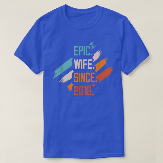 Camiseta Esposa Épica Desde 2018 Família Casamento Casal Re (Frente do Design)