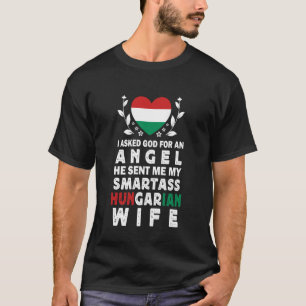 Camiseta Esposa Húngara Espertinha Engraçada Bandeira da Hu