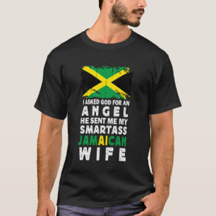 Camiseta Esposa Jamaicana Engraçada Jamaica Bandeira Cônjug