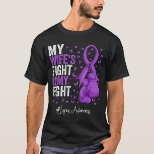 Camiseta Esposa Laço Roxo Conscientização sobre Lúpus
