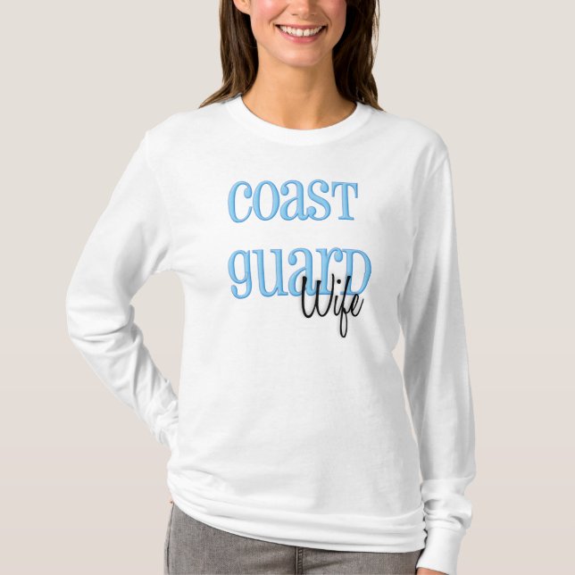 Camiseta Esposa longa da guarda costeira da luva (Frente)
