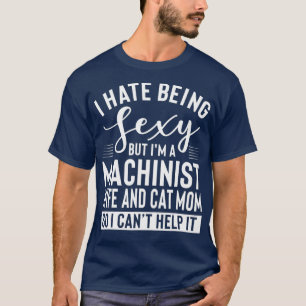 Camiseta Esposa Machinista E Cat Mãe Engraçada