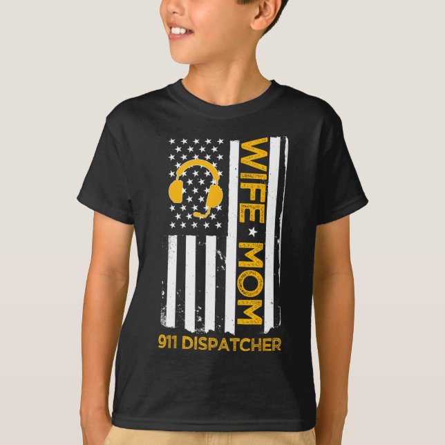 Camiseta Esposa Mãe 911 Expedidor U-U Bandeira Independênci (Frente)