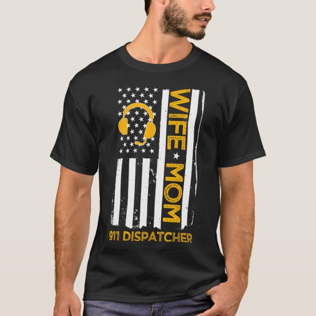 Camiseta Esposa Mãe 911 Expedidor U-U Bandeira Independênci (Frente)