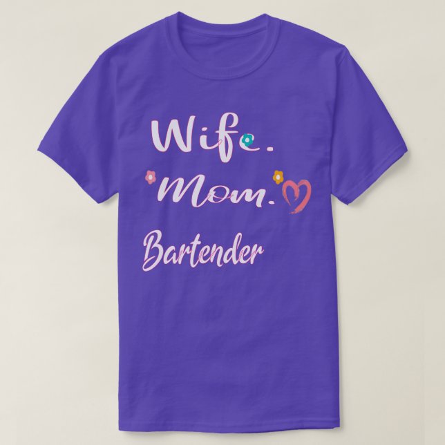 Camiseta Esposa Mãe Bartender 1 (Frente do Design)