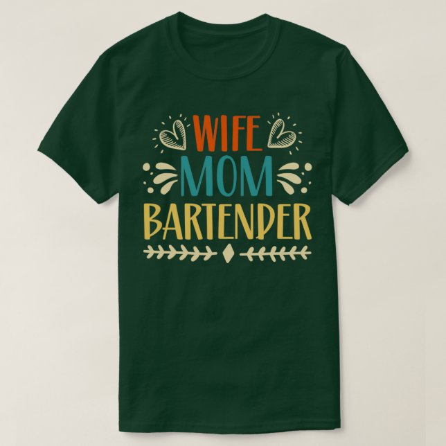 Camiseta Esposa Mãe Bartender 4 (Frente do Design)