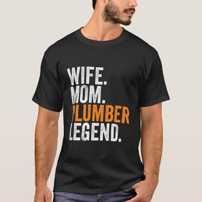 Camiseta Esposa Mãe Canalizador Legenda Engraçada Escritóri (Frente)