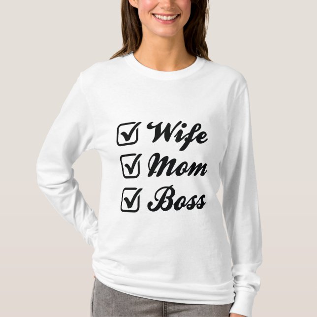 Camiseta Esposa Mãe Chefe (Frente)