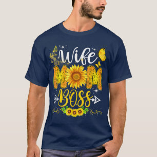 Camiseta Esposa Mãe Chefe Aniversário Para Mamãe Girassol M