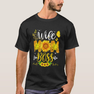 Camiseta Esposa Mãe Chefe Aniversário Para Mamãe Girassol M