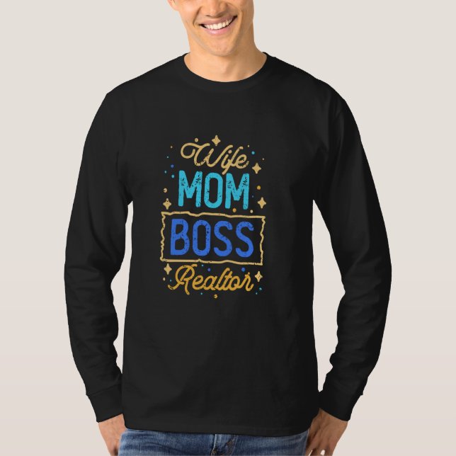 Camiseta Esposa Mãe Chefe Corretora Corretora de Hipotecas  (Frente)