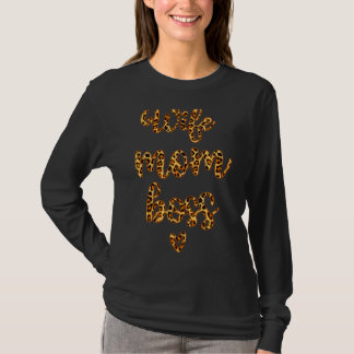 Camiseta Esposa Mãe Chefe Dia de as mães Impresso Leopard