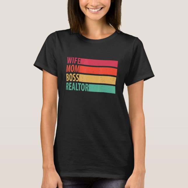 Camiseta Esposa Mãe Chefe, mulheres corretoras (Frente)