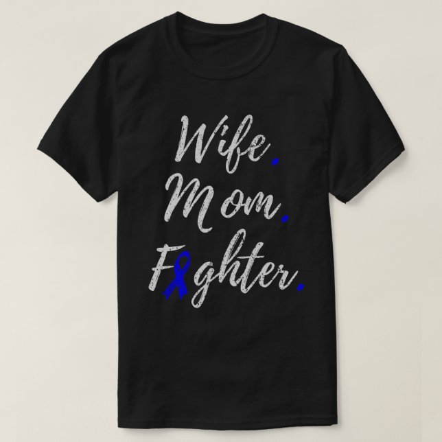 Camiseta Esposa Mãe Combatendo Charcot-Marie Doença Dente C (Frente do Design)