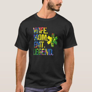 Camiseta Esposa Mãe Emt Legenda Serviços Médicos de Emergên