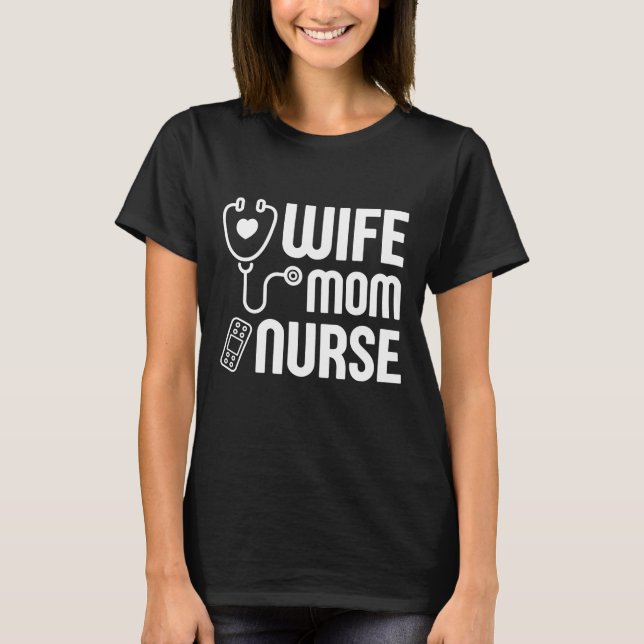 Camiseta Esposa Mãe Enfermeira (Frente)
