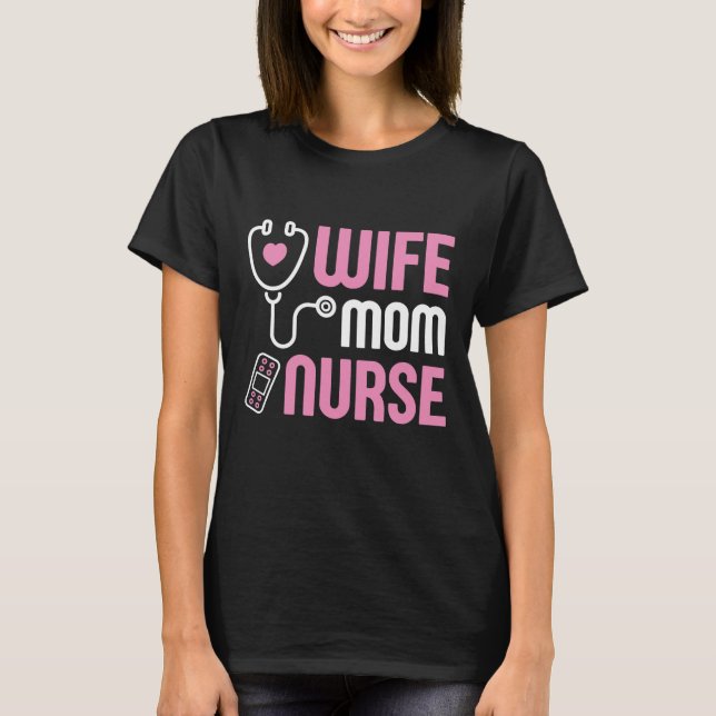 Camiseta Esposa Mãe Enfermeira (Frente)