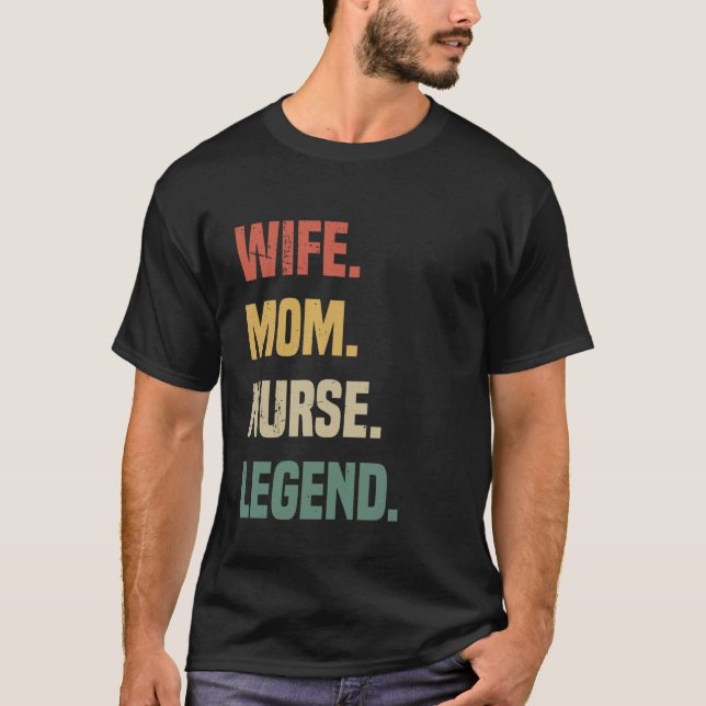 Camiseta Esposa Mãe Enfermeira A Enfermeira Retro Enfermeir (Frente)